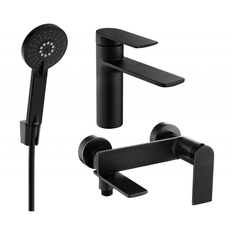 Mexen Zero R40 zestaw wannowy, czarny - 71103R40-70