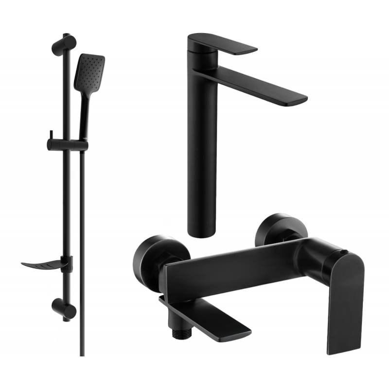 Mexen Zero DF62 zestaw wannowy, czarny - 7113DF62-70