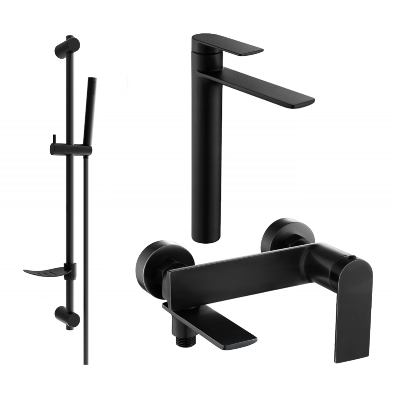 Mexen Zero DF70 zestaw wannowy, czarny - 7113DF70-70