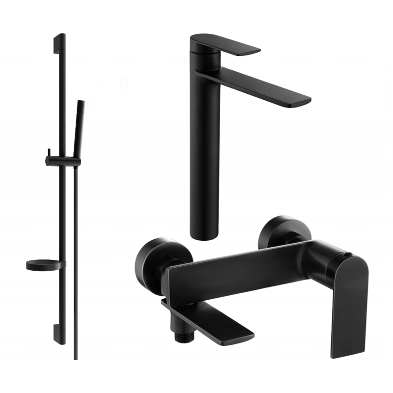 Mexen Zero DS70 zestaw wannowy, czarny - 7113DS70-70