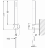 Mexen Zero R70 bateria wannowa z zestawem prysznicowym, czarna - 7113R70-70