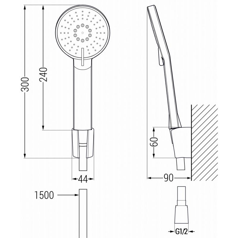 Mexen Zero R40 zestaw wannowy, złoty - 71103R40-50
