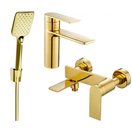 Mexen Zero R62 zestaw wannowy, złoty - 71103R62-50