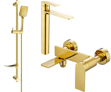 Mexen Zero DF62 zestaw wannowy, złoty - 7113DF62-50