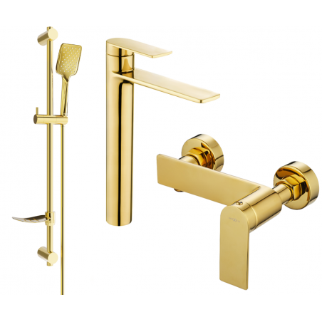 Mexen Zero DF62 zestaw prysznicowy, złoty - 71114DF62-50
