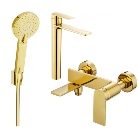 Mexen Zero R40 zestaw wannowy, złoty - 71113R40-50