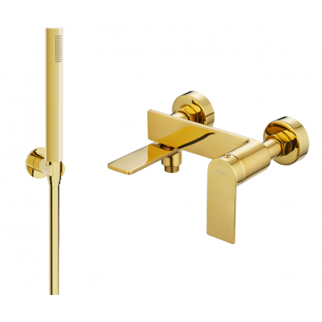 Mexen Zero R70 bateria wannowa z zestawem prysznicowym, złota - 7113R70-50