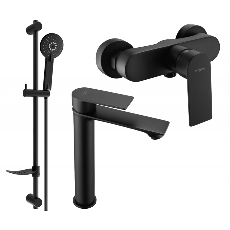 Mexen Royo DF40 zestaw prysznicowy, czarny - 72214DF40-70