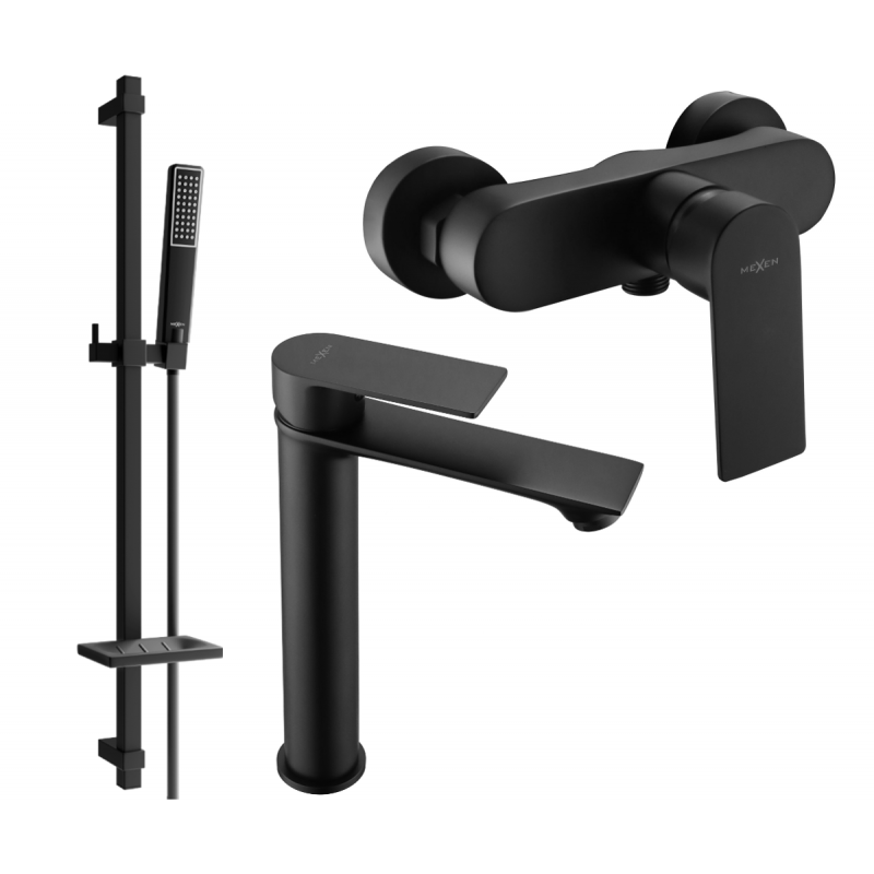 Mexen Royo DQ72 zestaw prysznicowy, czarny - 72214DQ72-70