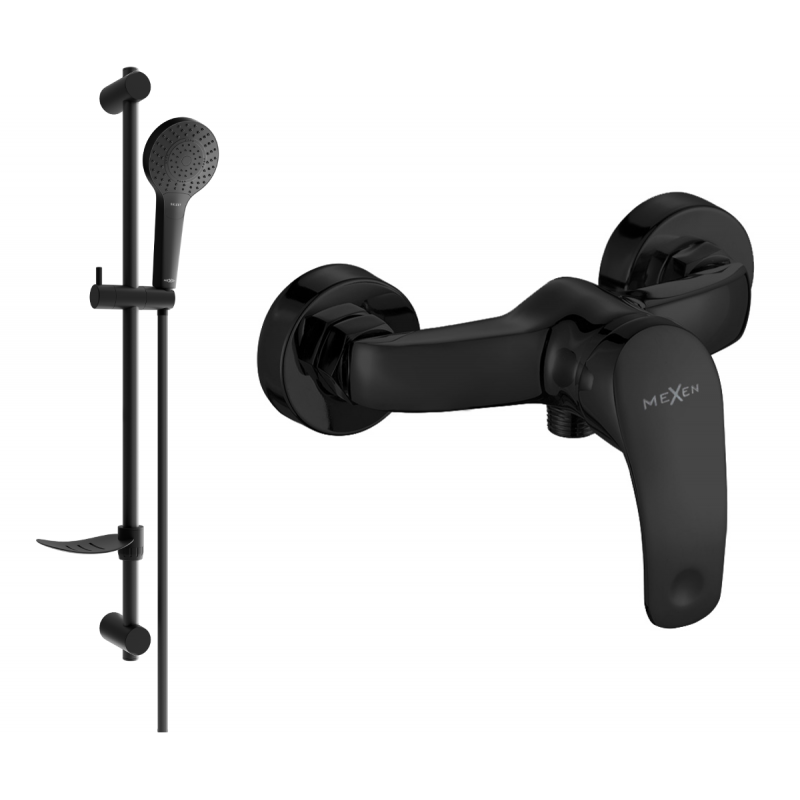 Mexen Fabia DF05 bateria prysznicowa z zestawem prysznicowym, czarna - 74654DF05-70