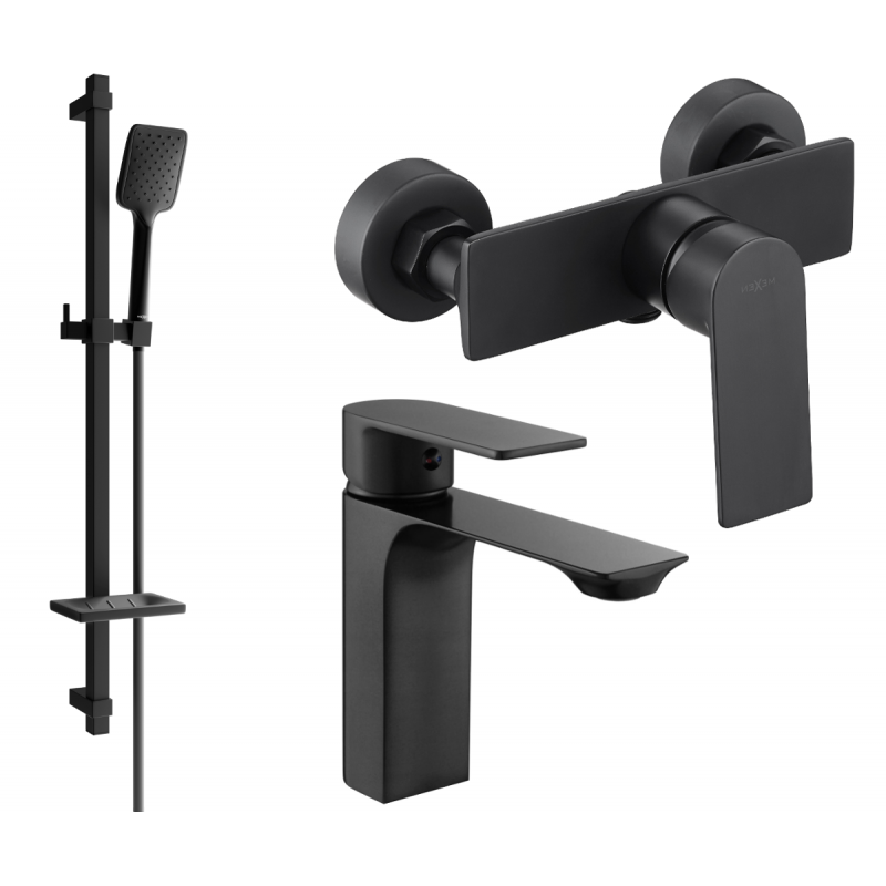 Mexen Alexa DQ62 zestaw prysznicowy, czarny - 71204DQ62-70