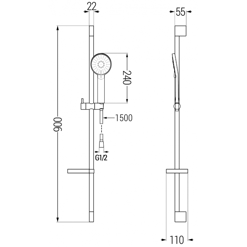 Mexen Alexa DS40 zestaw prysznicowy, chrom - 71204DS40-00