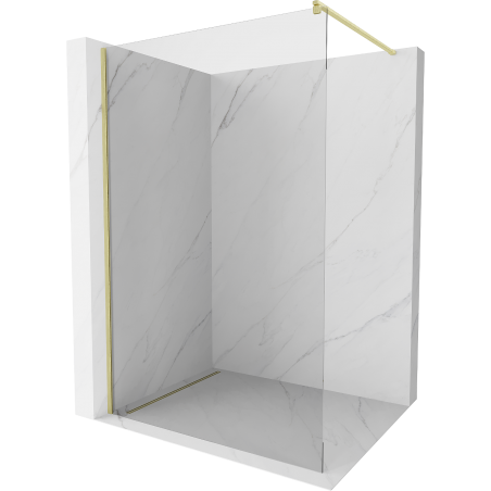 Mexen Kioto ścianka prysznicowa Walk-in 65 x 200 cm, transparent 8 mm, złota szczotkowana - 800-065-101-55-00