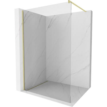 Mexen Kioto ścianka prysznicowa Walk-in 60 x 200 cm, transparent 8 mm, złota szczotkowana - 800-060-101-55-00