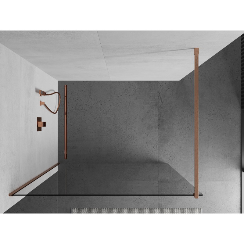 Mexen Kioto ścianka prysznicowa Walk-in 65 x 200 cm, transparent 8 mm, miedź szczotkowana - 800-065-101-65-00