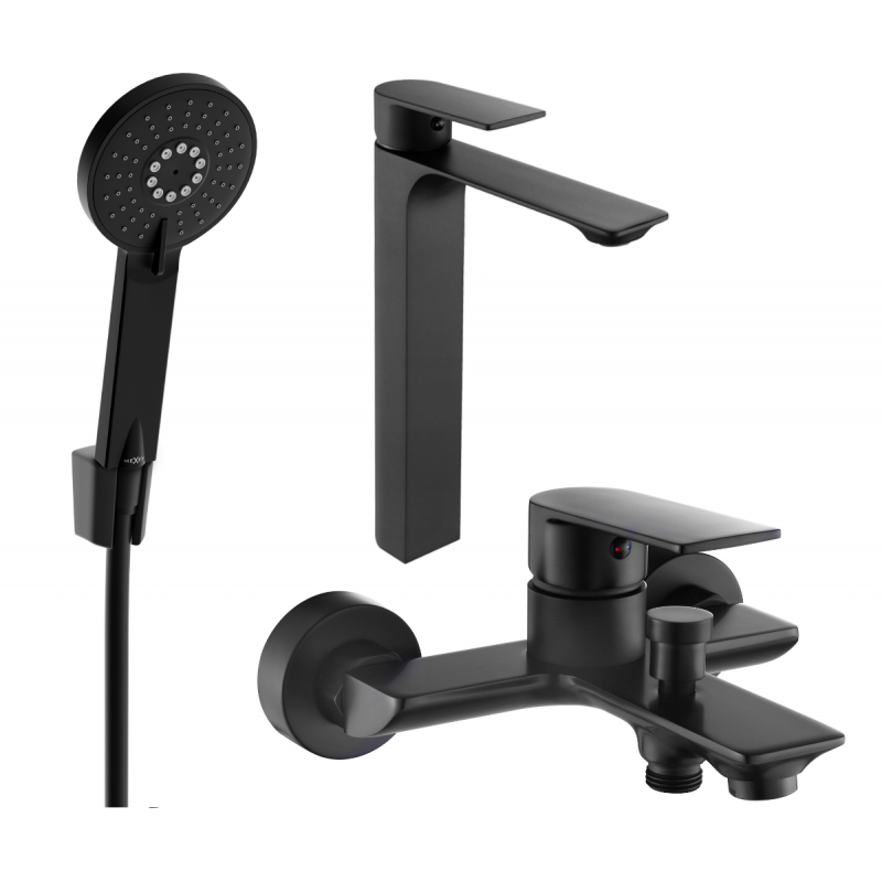 Mexen Alexa R40 zestaw wannowy, czarny - 71213R40-70