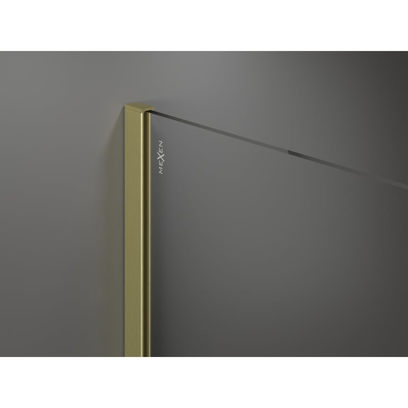 Mexen Kioto ścianka prysznicowa Walk-in 65 x 200 cm, transparent 8 mm, złota szczotkowana - 800-065-101-55-00