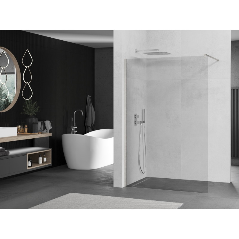 Mexen Kioto ścianka prysznicowa Walk-in 65 x 200 cm, transparent 8 mm, nikiel szczotkowany - 800-065-101-97-00