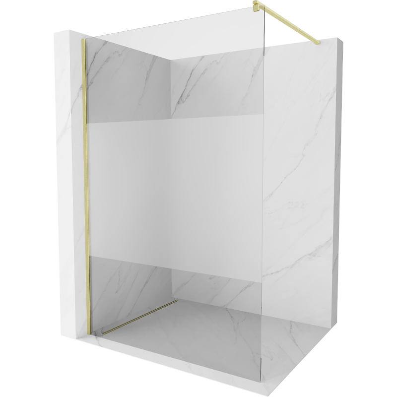 Mexen Kioto ścianka prysznicowa Walk-in 70 x 200 cm, transparent/szron 8 mm, złota szczotkowana - 800-070-101-55-35