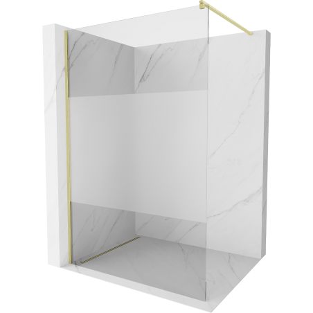 Mexen Kioto ścianka prysznicowa Walk-in 70 x 200 cm, transparent/szron 8 mm, złota szczotkowana - 800-070-101-55-35