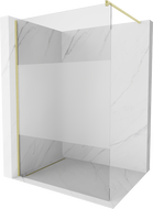 Mexen Kioto ścianka prysznicowa Walk-in 120 x 200 cm, transparent/szron 8 mm, złota szczotkowana - 800-120-101-55-35