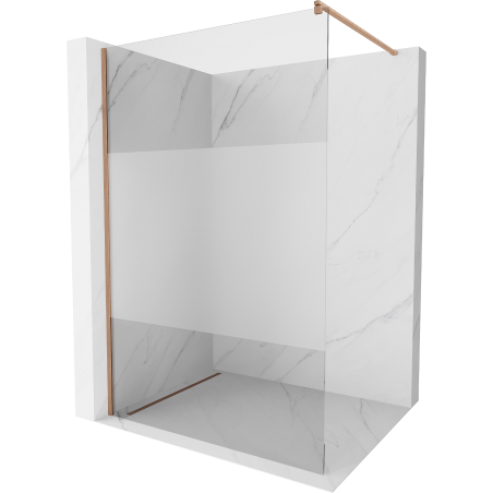 Mexen Kioto ścianka prysznicowa Walk-in 80 x 200 cm, transparent/szron 8 mm, miedź szczotkowana - 800-080-101-65-35