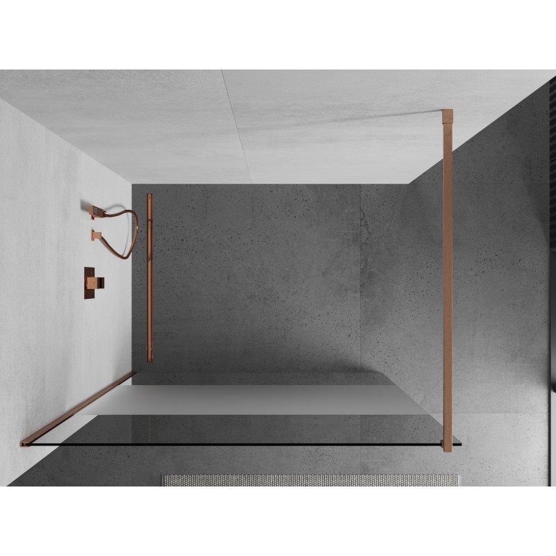 Mexen Kioto ścianka prysznicowa Walk-in 110 x 200 cm, transparent/szron 8 mm, miedź szczotkowana - 800-110-101-65-35
