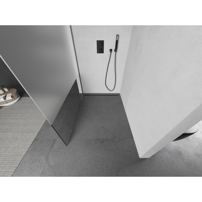 Mexen Kioto ścianka prysznicowa Walk-in 70 x 200 cm, transparent/szron 8 mm, gun gray szczotkowany - 800-070-101-66-35
