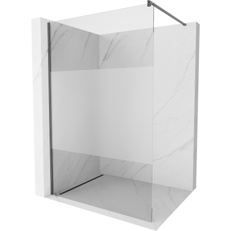 Mexen Kioto ścianka prysznicowa Walk-in 80 x 200 cm, transparent/szron 8 mm, gun gray szczotkowany - 800-080-101-66-35