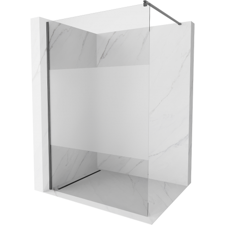 Mexen Kioto ścianka prysznicowa Walk-in 110 x 200 cm, transparent/szron 8 mm, gun gray szczotkowany - 800-110-101-66-35
