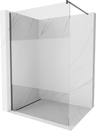 Mexen Kioto ścianka prysznicowa Walk-in 140 x 200 cm, transparent/szron 8 mm, gun gray szczotkowany - 800-140-101-66-35