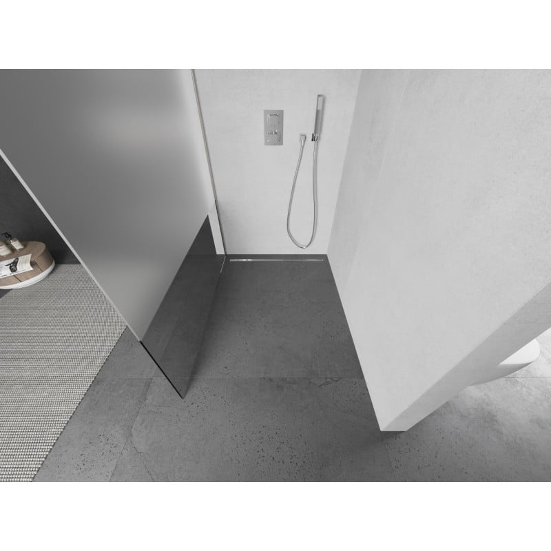 Mexen Kioto ścianka prysznicowa Walk-in 70 x 200 cm, transparent/szron 8 mm, nikiel szczotkowany - 800-070-101-97-35