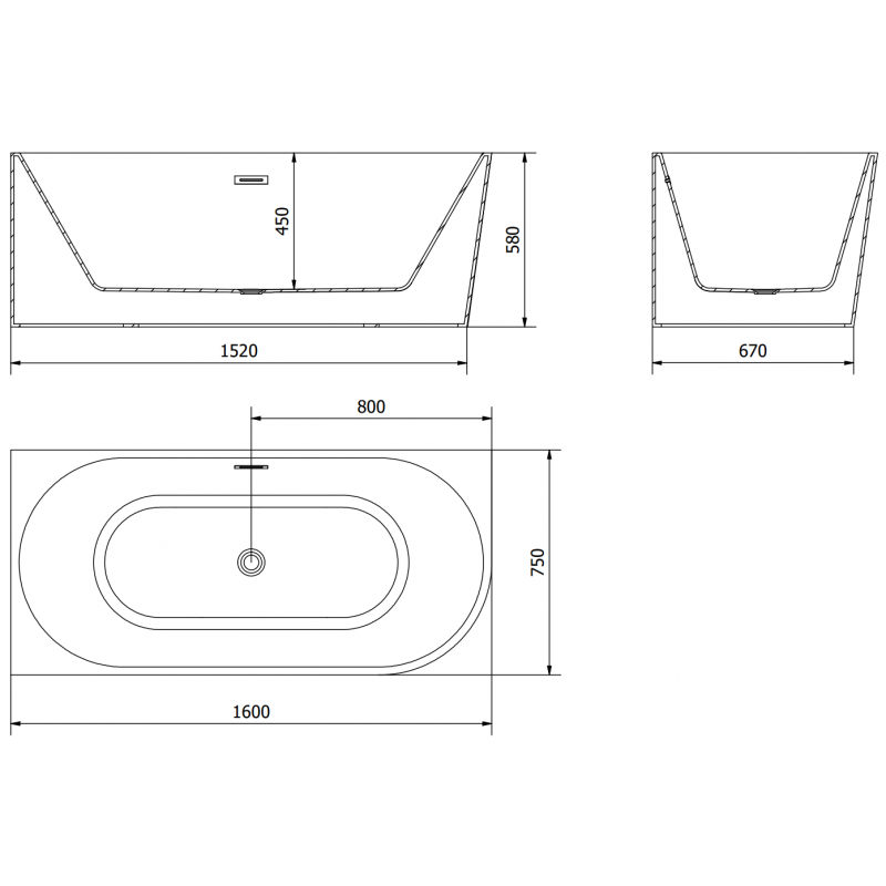 Mexen Mia wanna wolnostojąca narożna lewa 160 x 75 cm, biała, przelew gun gray szczotkowany - 52691607500L-66