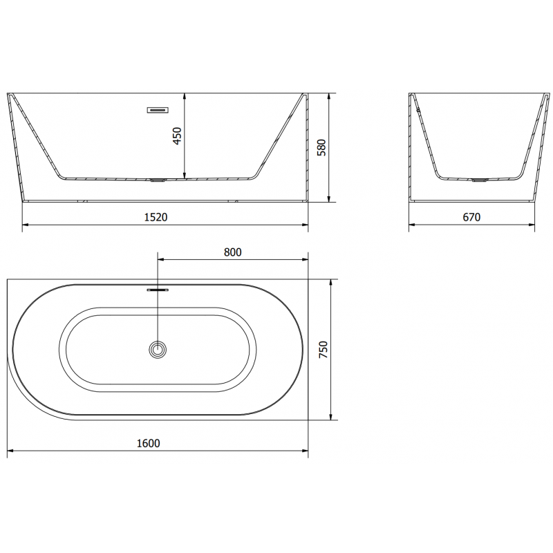 Mexen Mia wanna wolnostojąca narożna prawa 160 x 75 cm, biała, przelew nikiel szczotkowany - 52691607500P-97
