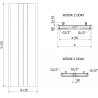 Mexen Line VR20SL grzejnik płytowy 1400 x 300 mm, podłączenie dolne środkowe, 534 W, czarny - W6VR20SL-140-030-70