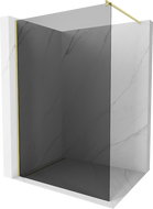 Mexen Kioto ścianka prysznicowa Walk-in 80 x 200 cm, grafit 8 mm, złota szczotkowana - 800-080-101-55-40