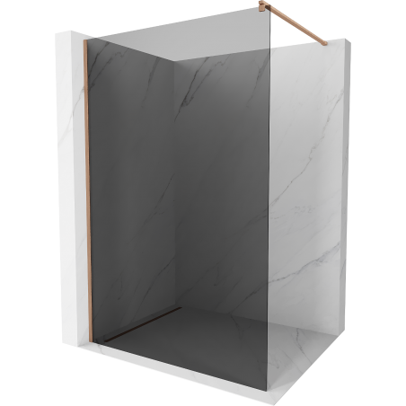 Mexen Kioto ścianka prysznicowa Walk-in 100 x 200 cm, grafit 8 mm, miedź szczotkowana - 800-100-101-65-40