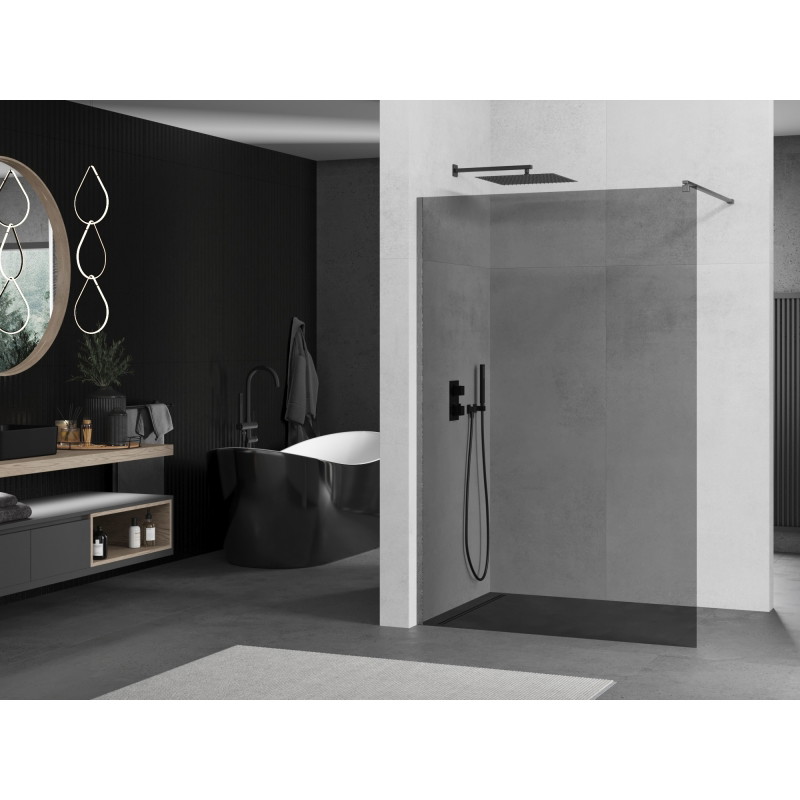 Mexen Kioto ścianka prysznicowa Walk-in 70 x 200 cm, grafit 8 mm, gun gray szczotkowany - 800-070-101-66-40