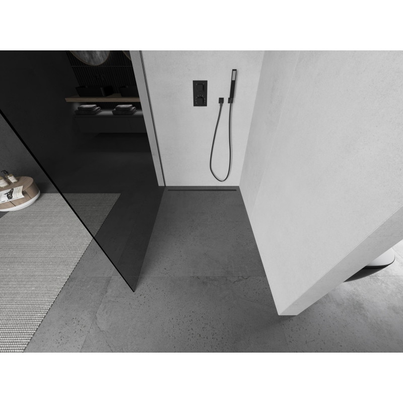 Mexen Kioto ścianka prysznicowa Walk-in 70 x 200 cm, grafit 8 mm, gun gray szczotkowany - 800-070-101-66-40