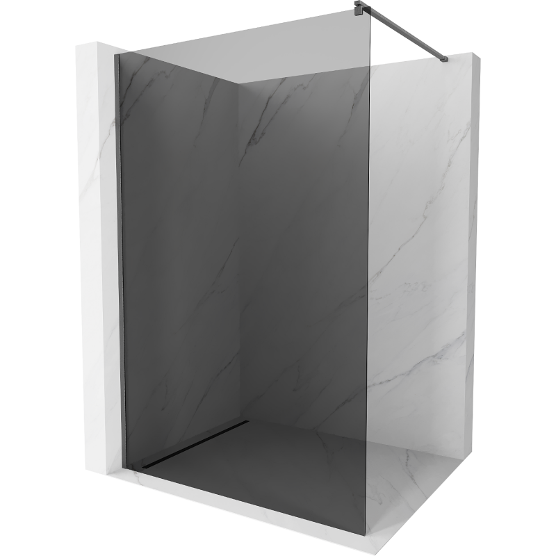Mexen Kioto ścianka prysznicowa Walk-in 100 x 200 cm, grafit 8 mm, gun gray szczotkowany - 800-100-101-66-40