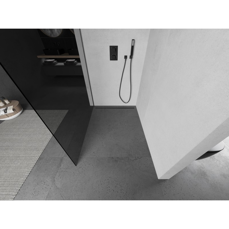 Mexen Kioto ścianka prysznicowa Walk-in 130 x 200 cm, grafit 8 mm, gun gray szczotkowany - 800-130-101-66-40