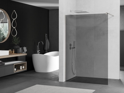 Mexen Kioto ścianka prysznicowa Walk-in 120 x 200 cm, grafit 8 mm, nikiel szczotkowany - 800-120-101-97-40