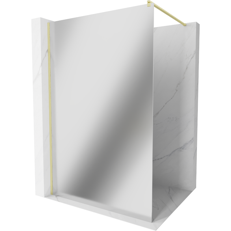 Mexen Kioto ścianka prysznicowa Walk-in 70 x 200 cm, lustro 8 mm, złota szczotkowana - 800-070-101-55-50