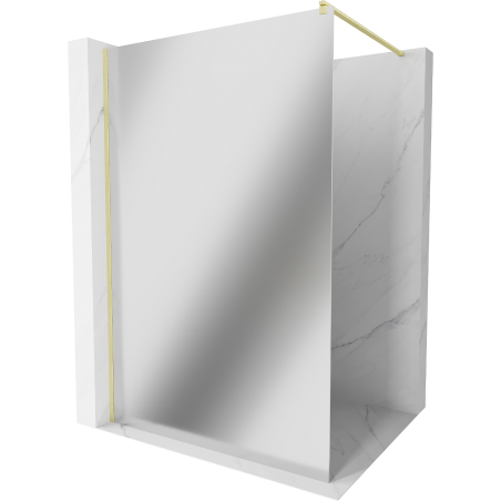 Mexen Kioto ścianka prysznicowa Walk-in 80 x 200 cm, lustro 8 mm, złota szczotkowana - 800-080-101-55-50