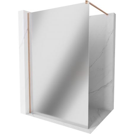 Mexen Kioto ścianka prysznicowa Walk-in 80 x 200 cm, lustro 8 mm, miedź szczotkowana - 800-080-101-65-50