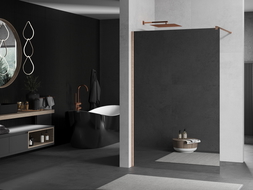 Mexen Kioto ścianka prysznicowa Walk-in 110 x 200 cm, lustro 8 mm, miedź szczotkowana - 800-110-101-65-50