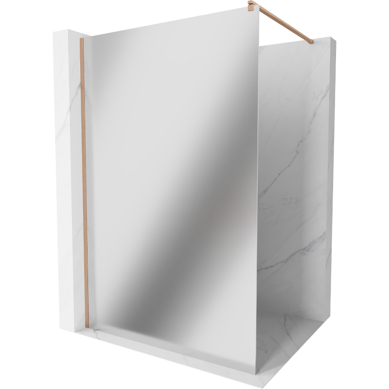 Mexen Kioto ścianka prysznicowa Walk-in 110 x 200 cm, lustro 8 mm, miedź szczotkowana - 800-110-101-65-50