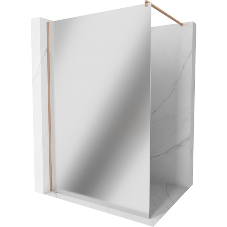 Mexen Kioto ścianka prysznicowa Walk-in 130 x 200 cm, lustro 8 mm, miedź szczotkowana - 800-130-101-65-50