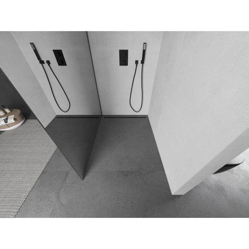 Mexen Kioto ścianka prysznicowa Walk-in 70 x 200 cm, lustro 8 mm, gun gray szczotkowany - 800-070-101-66-50