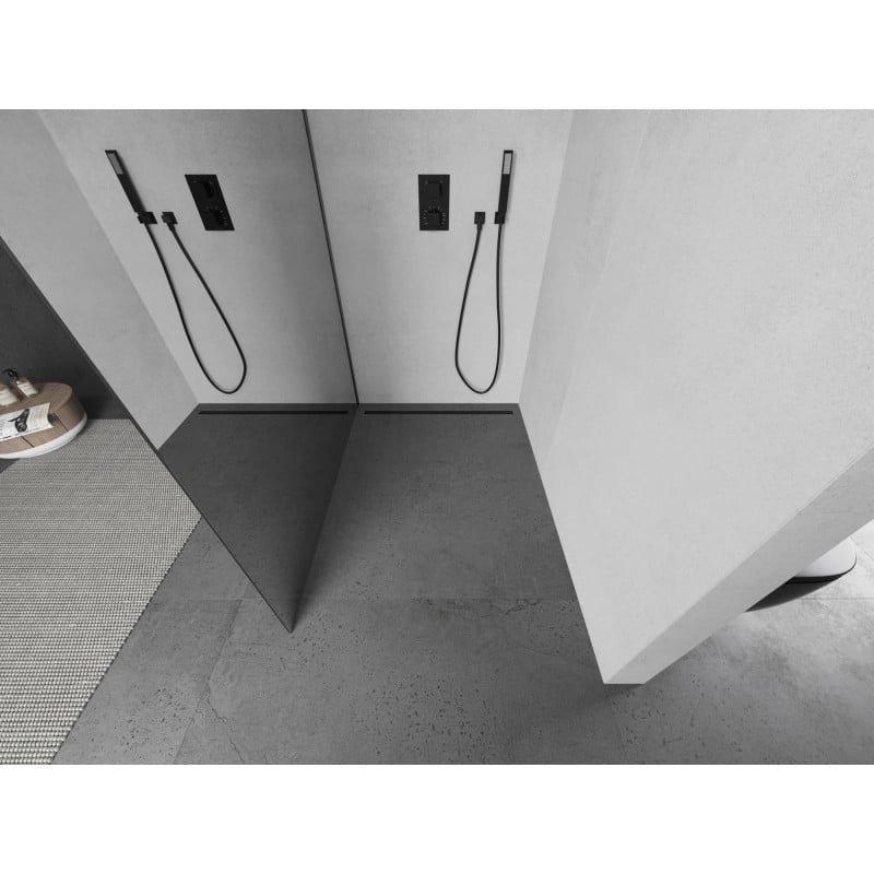Mexen Kioto ścianka prysznicowa Walk-in 80 x 200 cm, lustro 8 mm, gun gray szczotkowany - 800-080-101-66-50